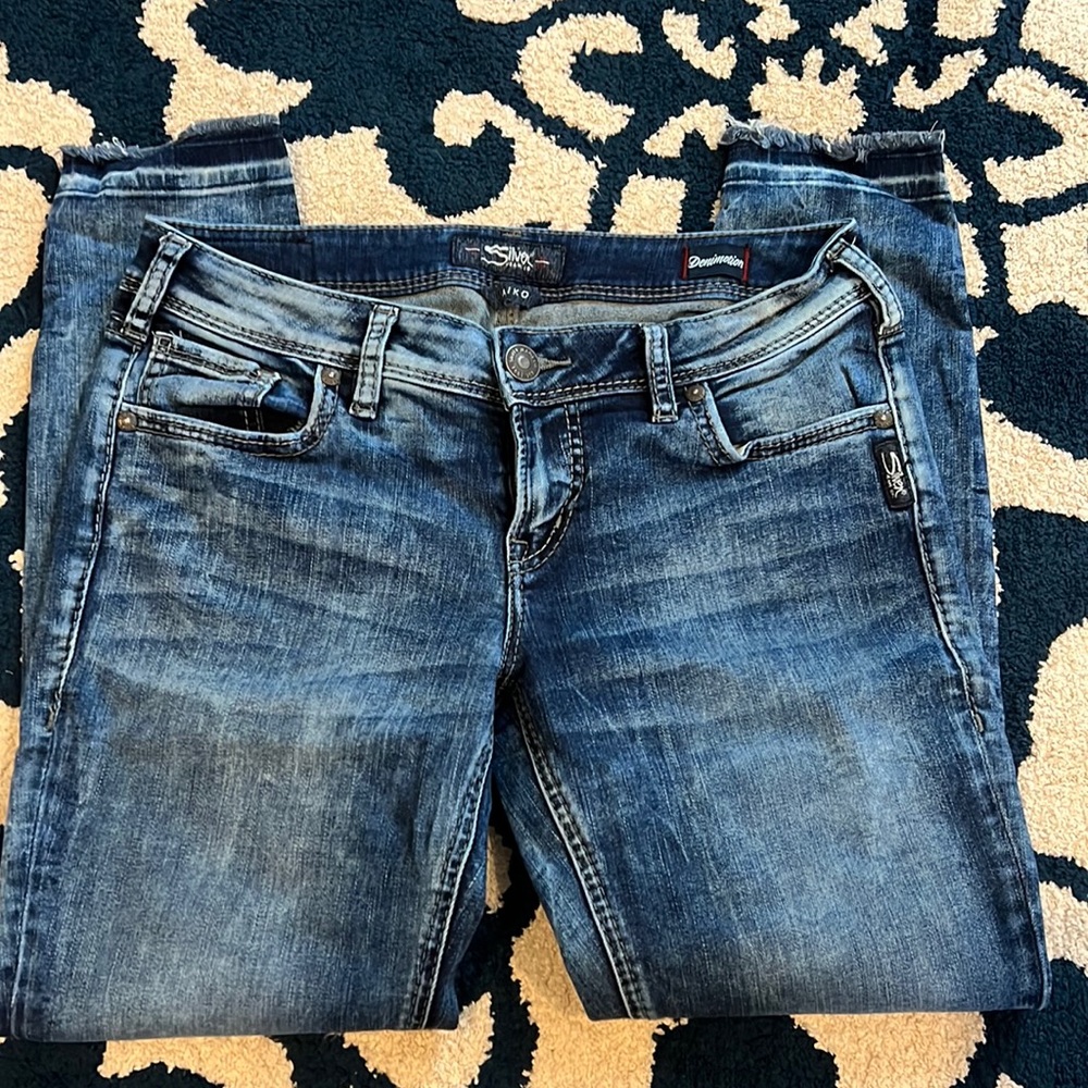 Silver skinny jeans